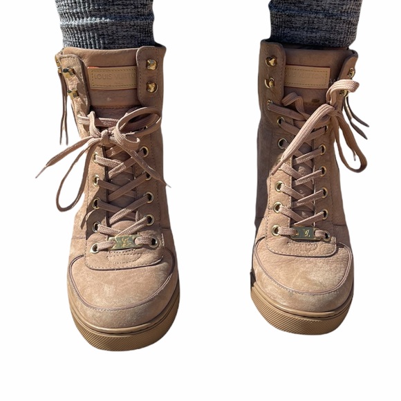 My Louis Vuitton Lace Up Wedge Ankle Boots - Picture 2 of 10